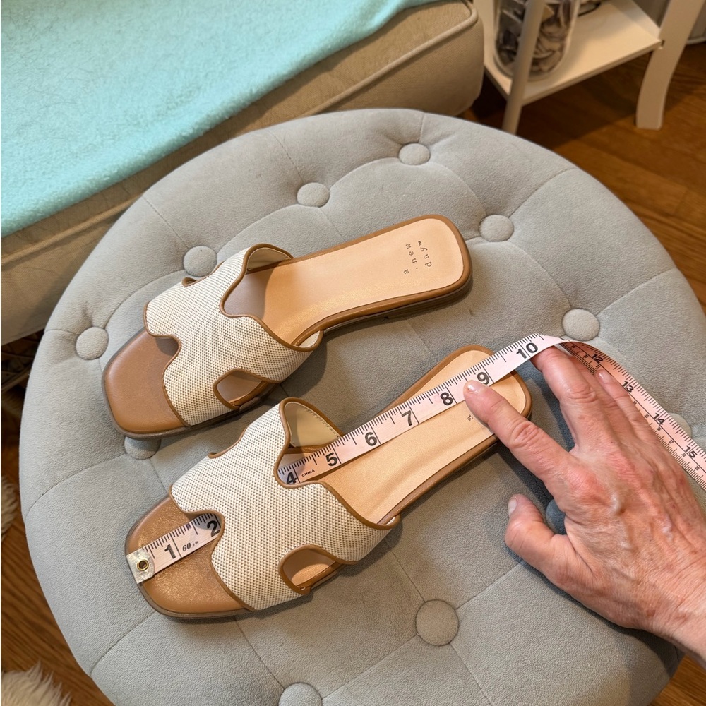 Neutral Beige Slide Sandals - a New Day Target 6.5 - Picture 7 of 8